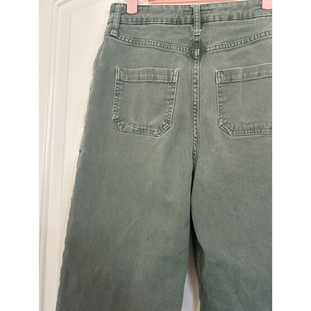 Boden Olive Green Wide Leg Utility Pants Size 6R chic minimalist retro boho 90s - Picture 12 of 12